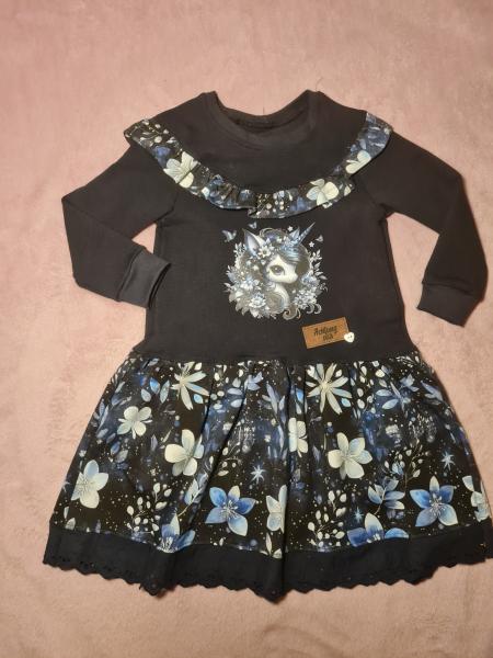 Bügelbild Einhorn blau