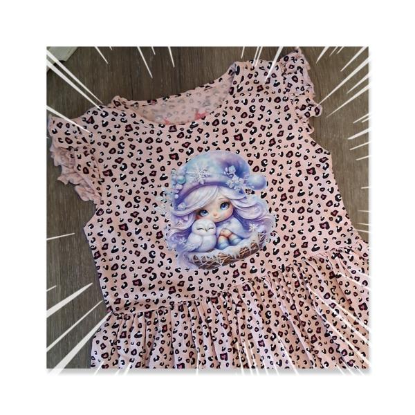 Bügelbild buntes Eulenmädchen schlafende Eule