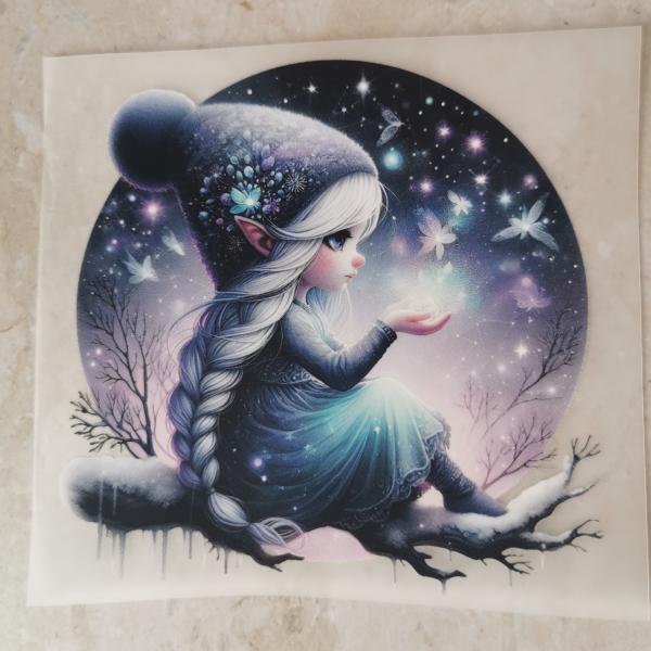 Bügelbild Mondmädchen Glühwürmchen