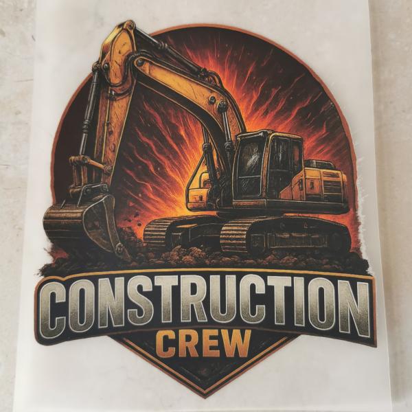 Bügelbild Bagger Bau-Team