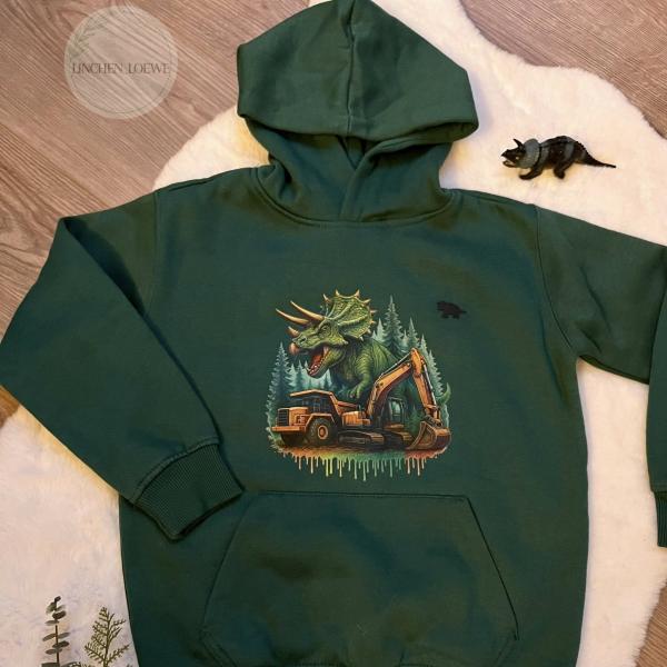 Bügelbild Trizeratops am Bagger