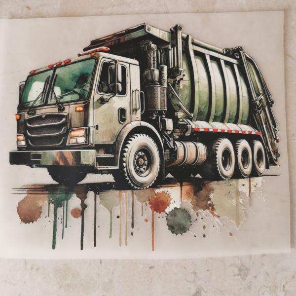 Bügelbild cooles Müllauto