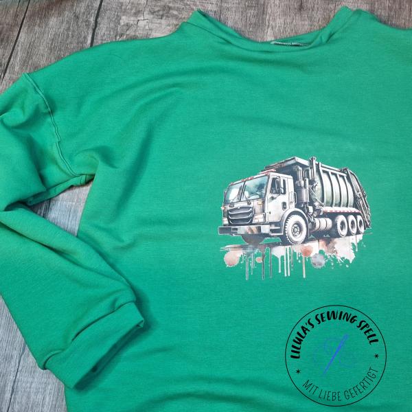 Bügelbild cooles Müllauto