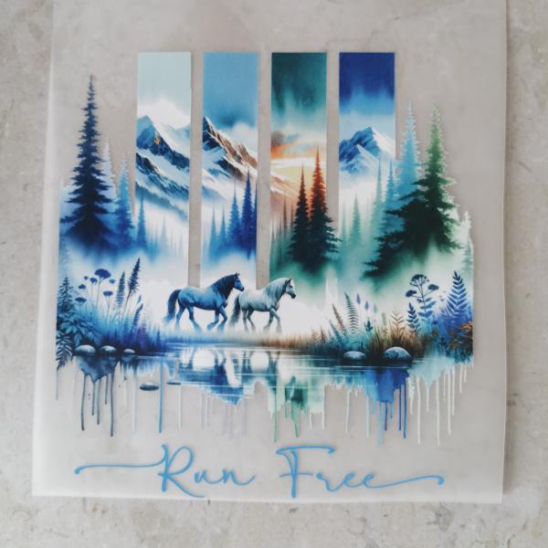 Bügelbild Run Free-Pferde