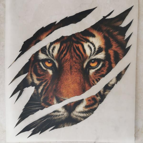 Bügelbild Scratched Tiger