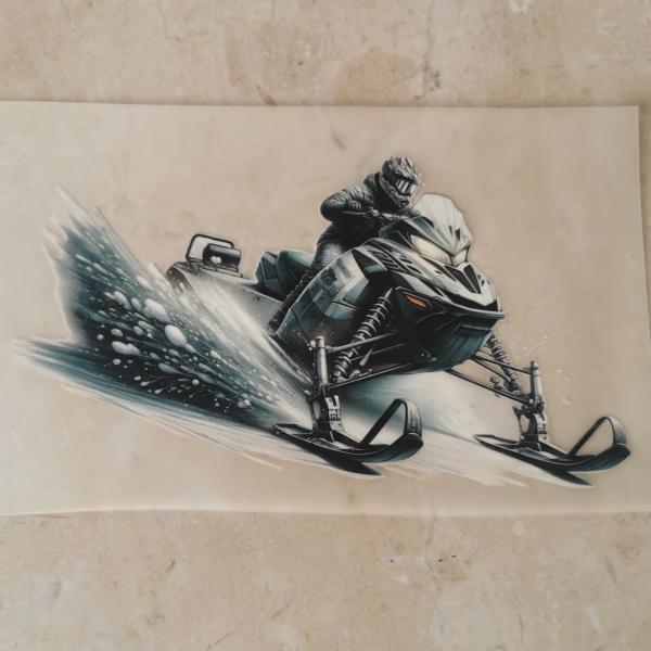 Bügelbild Schneemobil schwarz