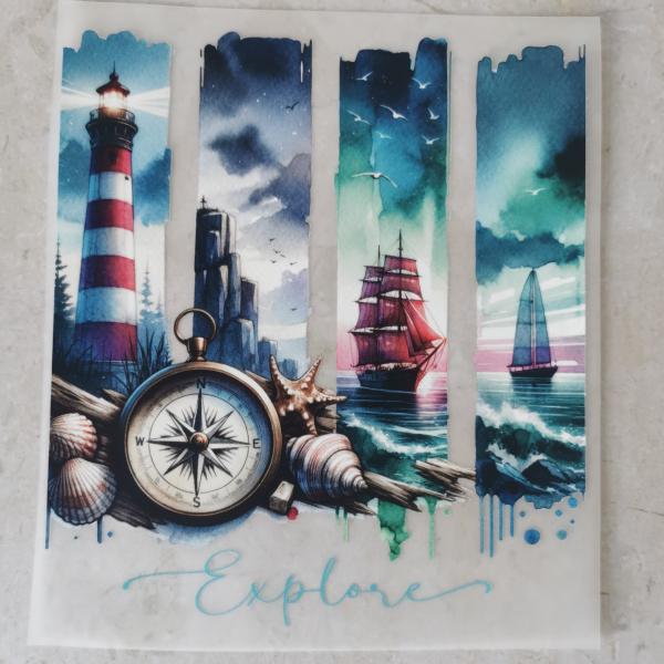 Bügelbild Maritimes Motiv Kompass