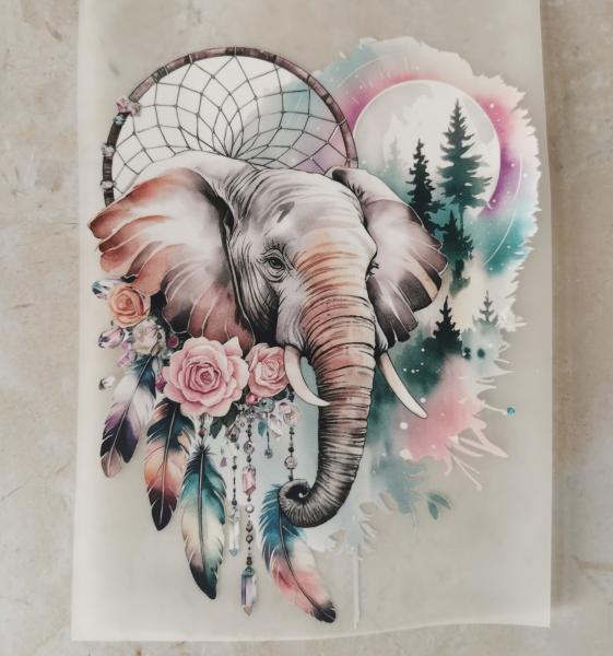 Bügelbild Elefant romantischer Traumfänger