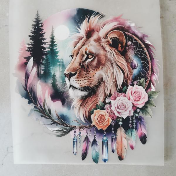 Bügelbild Löwe romantischer Traumfänger