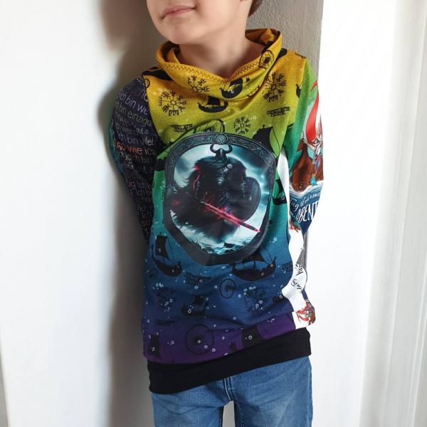 Bügelbild nordischer Wikinger rotes Schwert