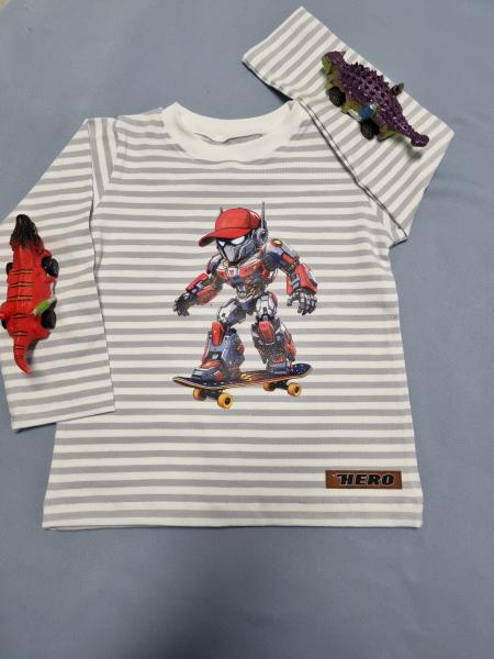 Bügelbild Skater-Robo rot