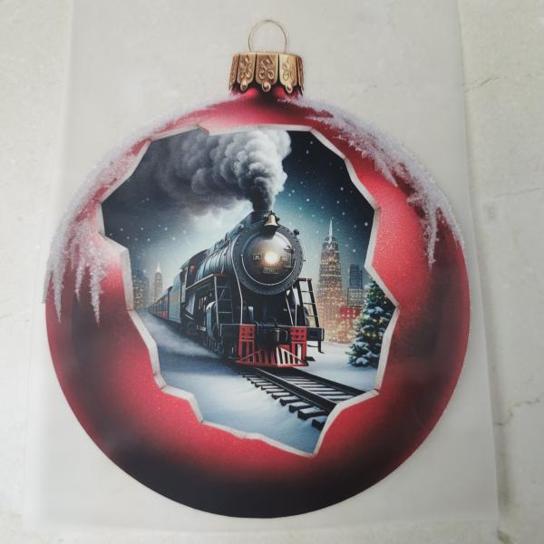 Bügelbild Eiszug Christbaumkugel