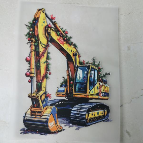 Bügelbild Bagger Weihnachtsschmuck