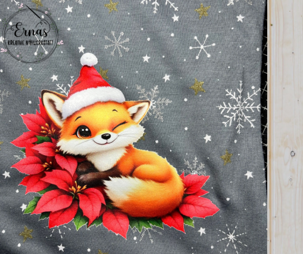 Bügelbild zwinkernder Fuchs Weihnachtsstern