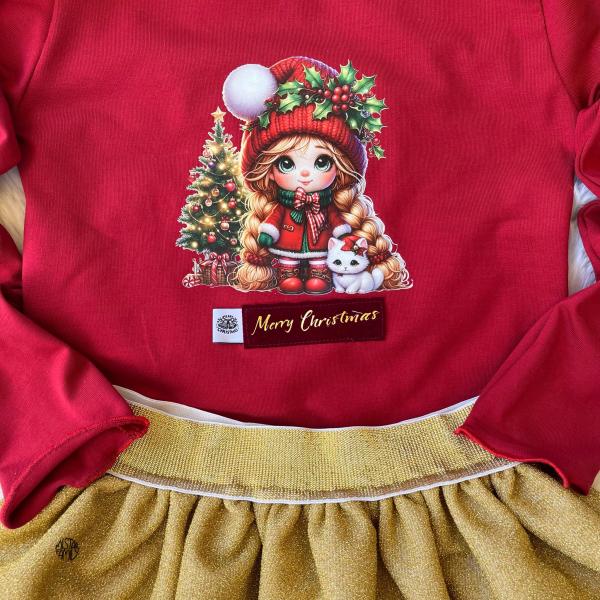 Bügelbild Katzenmädchen Schleife am Ohr