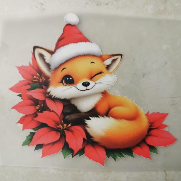 Bügelbild zwinkernder Fuchs Weihnachtsstern