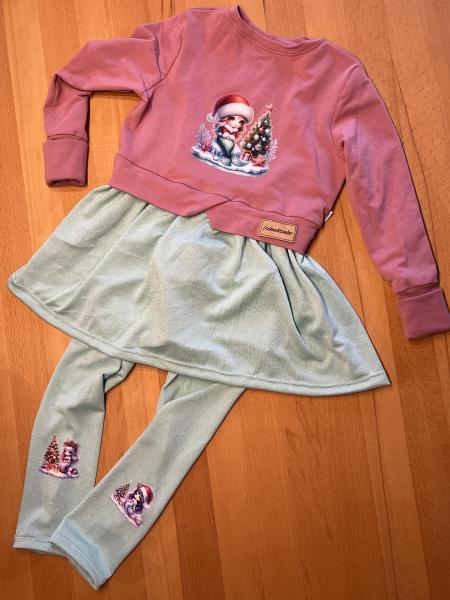 Bügelbild Weihnachtsmeerjungfrau rot-grün