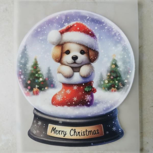 Bügelbild süße Schneekugel Hund