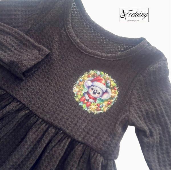 Bügelbild süßer Weihnachtskoala Kranz