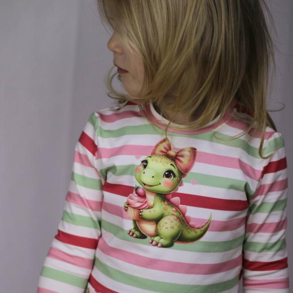 Bügelbild süßer Dino Cupcake stehend