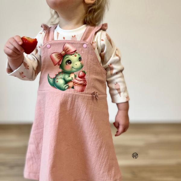 Bügelbild süßer Dino Cupcake sitzend