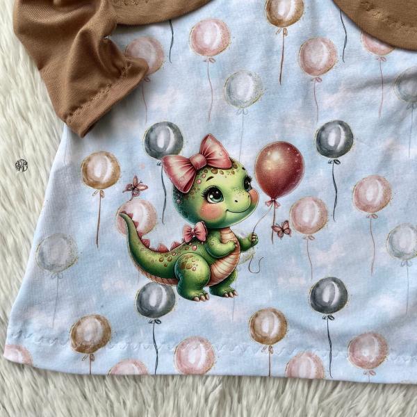 Bügelbild süßer Dino Luftballon