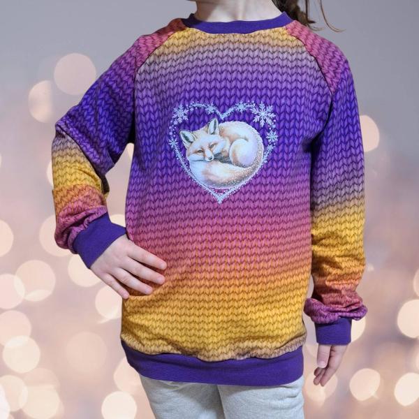 Bügelbild Fuchs Schneeflockenherz