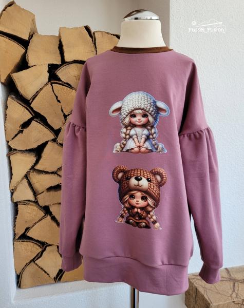 Bügelbild Kostümmädchen Bär