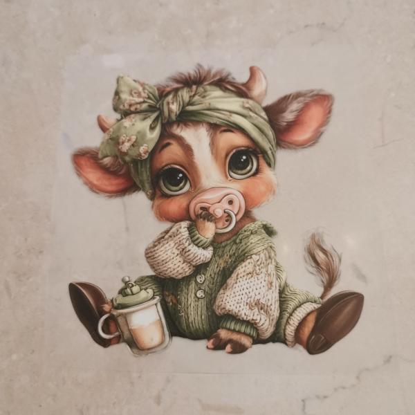 Bügelbild Schnullerkuh hell