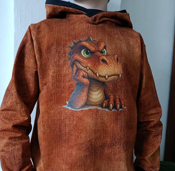 Bügelbild Dino Nachdenklich