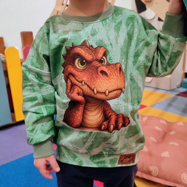 Bügelbild Dino Nachdenklich