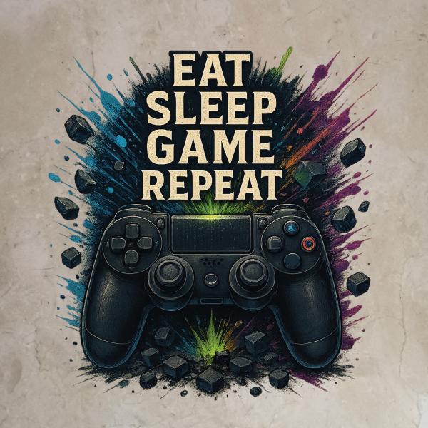 Bügelbild Eat Sleep Game Repeat