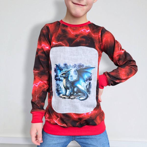 Bügelbild Sturmdrache blau