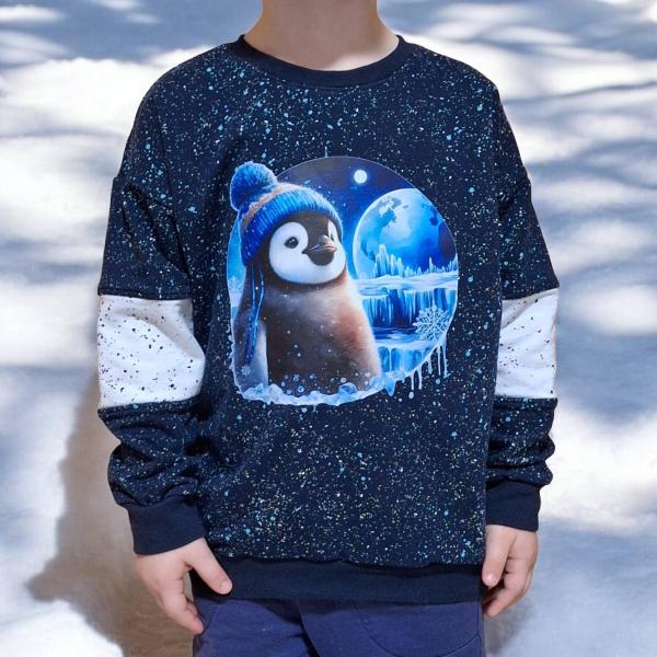 Bügelbild Arctic Moon Pinguin