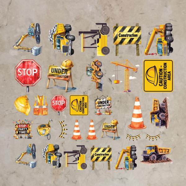 Bügelbild-Bundle Baustellen-Minis