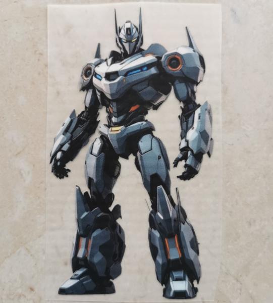 Bügelbild cooler Roboter grau