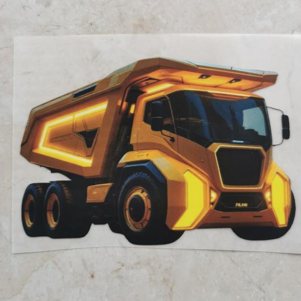 Bügelbild futuristischer Kipper hell