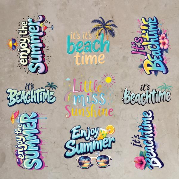Bügelbild-Bundle Sommerschriftzüge