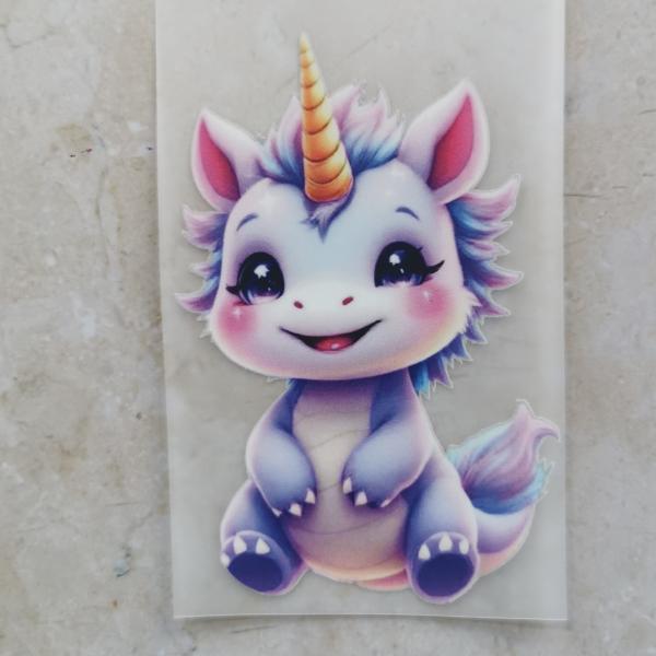 Bügelbild Einhorndrache sitzend