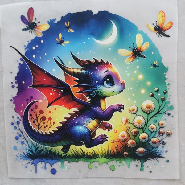 Bügelbild süßer Drache bunt
