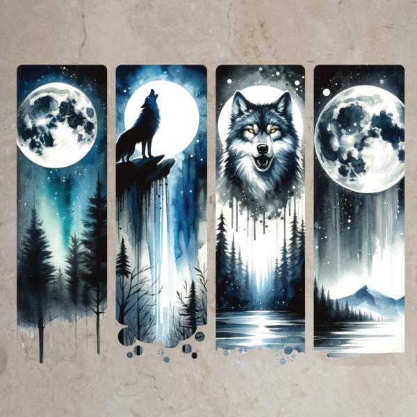 Bügelbild Mond-Wölfe