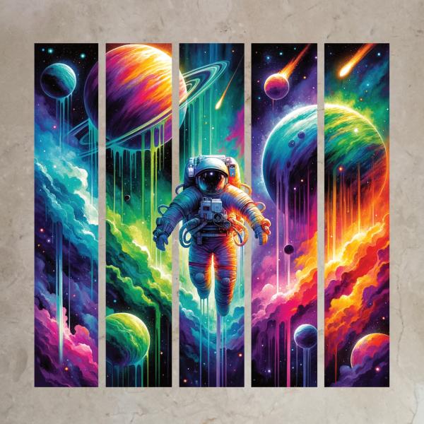 Bügelbild Astronaut im Weltall