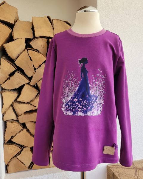 Bügelbild Blumenfrau lila