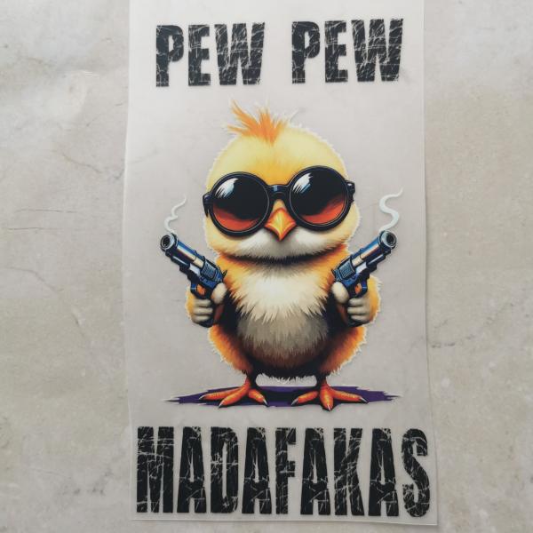 Bügelbild Pew-Pew Küken