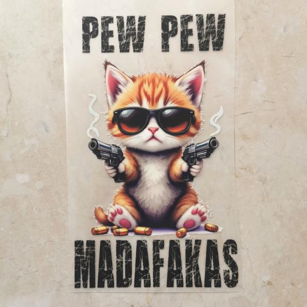 Bügelbild Pew-Pew Katze