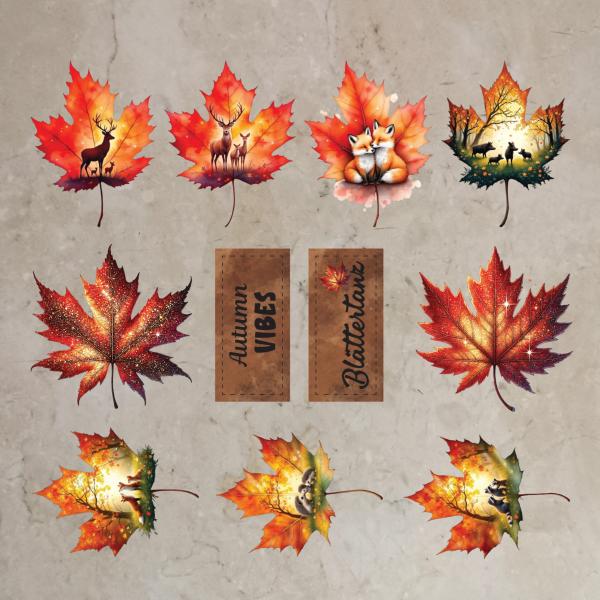 Bügelbild-Bundle Herbstblätter