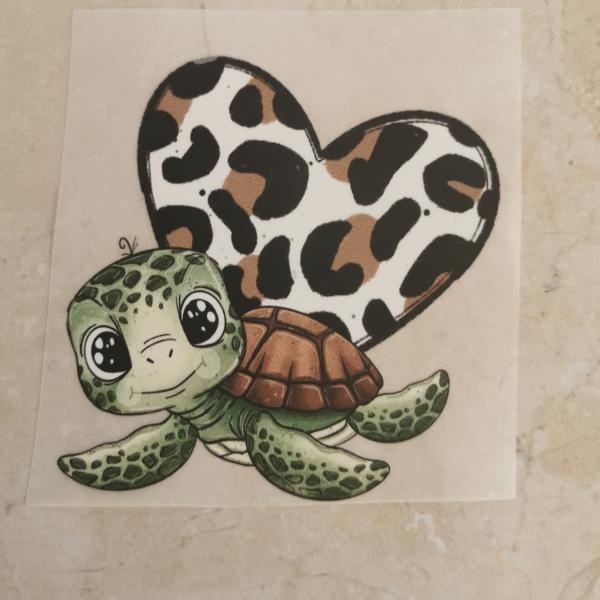 Bügelbild süße Wasserschildi mit Herz