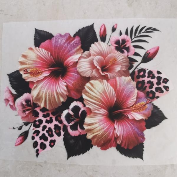 Bügelbild Hibiskus Leo hell