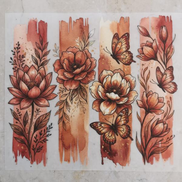 Bügelbild Blumenmotiv Vintage