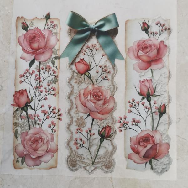 Bügelbild Blumenmotiv mit Spitze